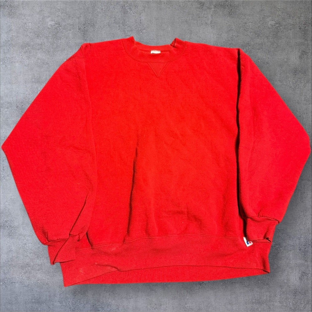 Russel Sweatshirt Men's Xxl Red‎ Crewneck Pullover 90's Retro